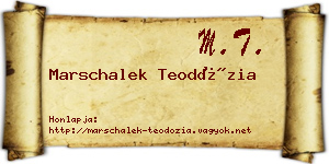 Marschalek Teodózia névjegykártya